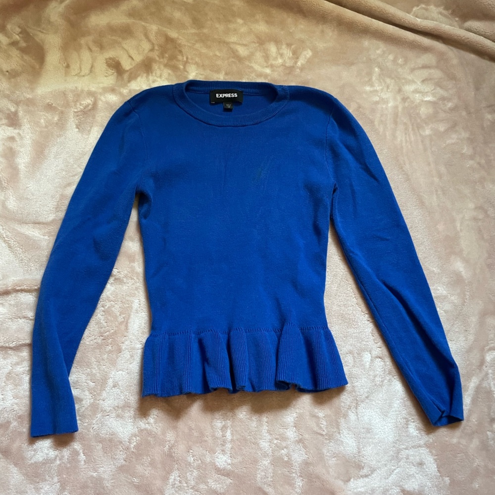 Express Cobalt Blue Knit Top